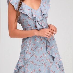 FLORAL RUFFLE PRINT DRESS